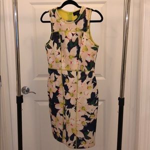 J. Crew Sz 4 Floral Neon Scuba/Neoprene Dress